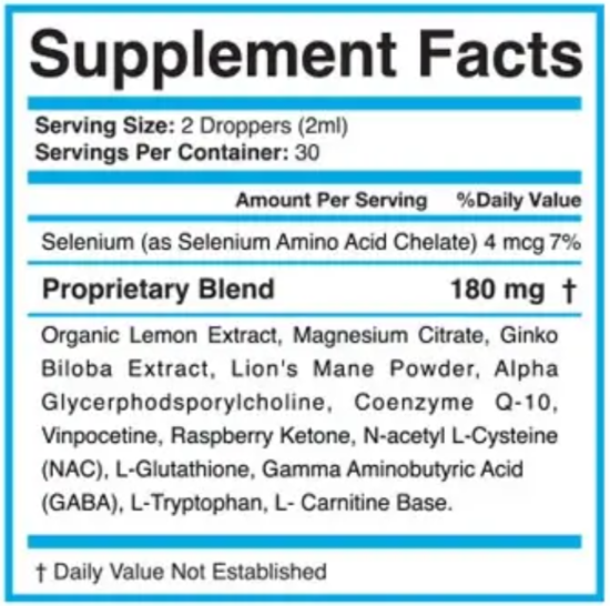 CerebroZen Supplement Facts